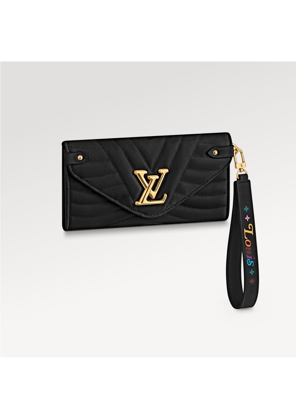Louis Vuitton Black Quilted Leather Wristlet Wallet with Gold Hardware/NIB!